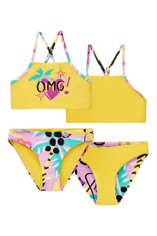 Dubbelzijdige Bikini Flamingo Mood - Blauw