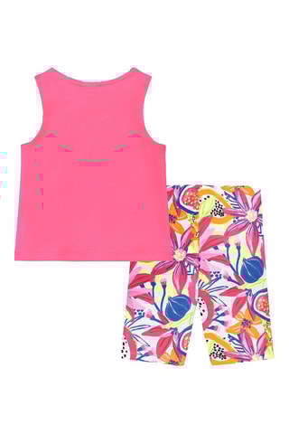 Hemd en Wielrenbroekje Acid Bloom - Wit en roze