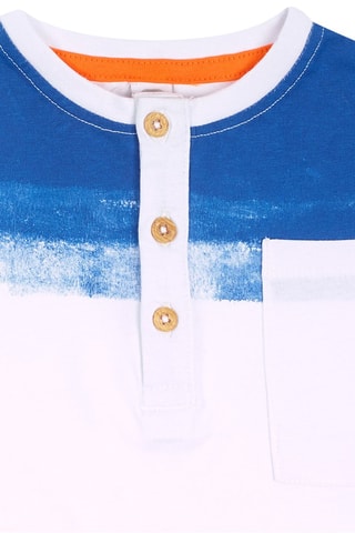 T-shirt Eco  Safari - Wit en blauw