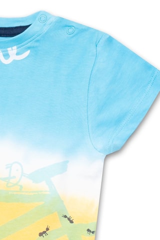 T-shirt Tie and Dye Tiny Critters - Blauw en geel