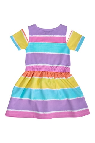 Jurk met trompe-l'oeil Paradiso Beach - Paars en roze