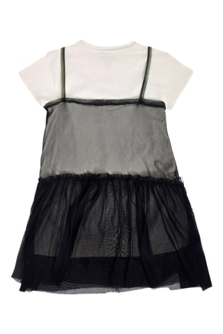 Tule Jurk met trompe-l’oeil One Day In Nyc - Wit