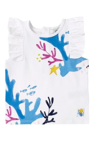 T-shirt Ocean Wonders - Wit en blauw