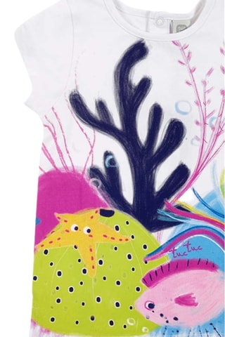 T-shirt Ocean Wonders - Wit en blauw