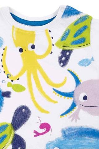 T-shirt en Short Ocean Wonders - Wit en blauw