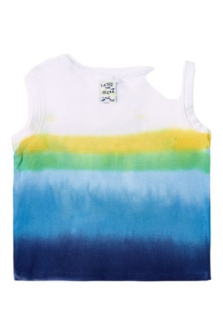 T-shirt met tie and dye Ocean Wonders - Blauw en groen