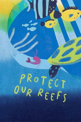 T-shirt met tie and dye Ocean Wonders - Blauw en groen