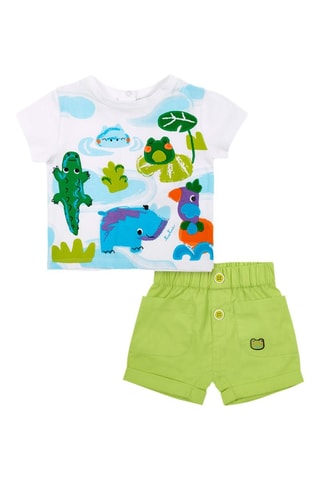 T-shirt en Short Water Lilies - Wit en groen