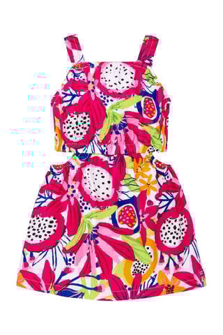 Jurk Acid Bloom - Wit en roze