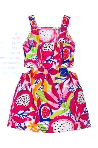 Jurk Acid Bloom - Wit en roze