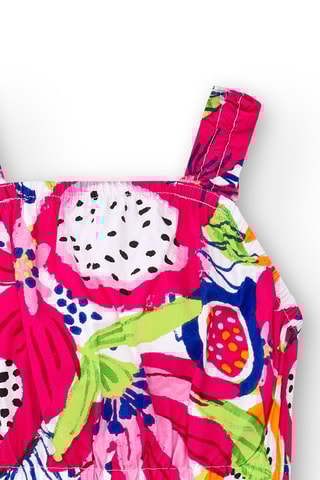 Jurk Acid Bloom - Wit en roze