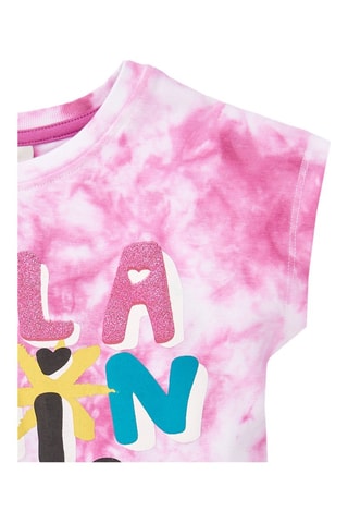 T-shirt Tie and Dye Flamingo Mood - Roze