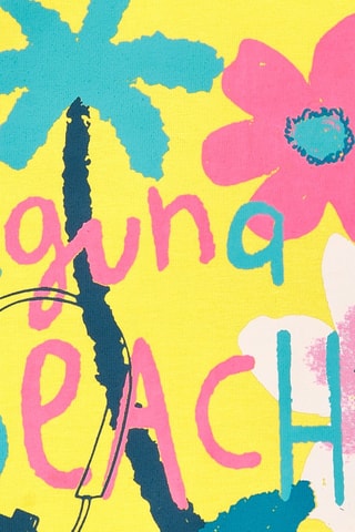 T-shirt Laguna Beach - Geel