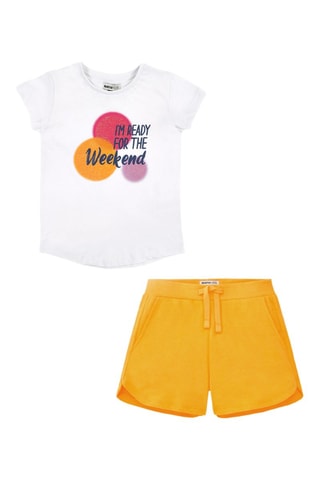 T-shirt en short Sunday Brunch - Wit en geel