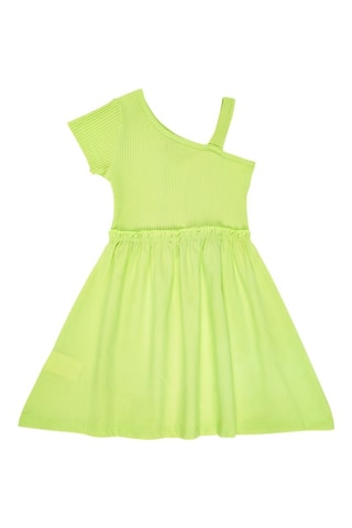 Jurk van 2 materialen Neon Jungle - Groen