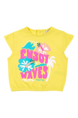 T-shirt Laguna Beach - Geel