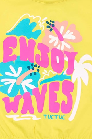 T-shirt Laguna Beach - Geel