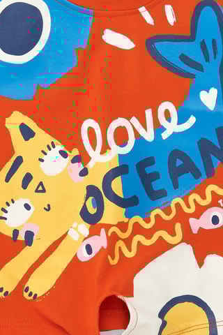Geknoopt T-shirt Salty Air - Oranje