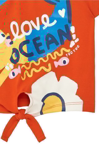 Geknoopt T-shirt Salty Air - Oranje