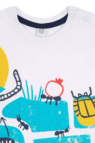 T-shirt en bermuda Tiny Critters - Blauw