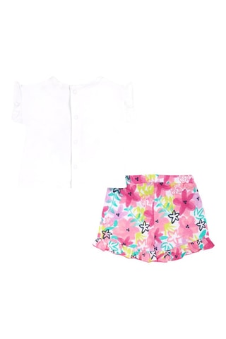 T-shirt en Short Time To Plant - Wit en roze