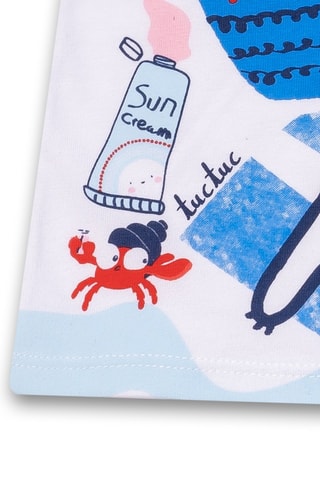 T-shirt Beach Day - Wit en rood