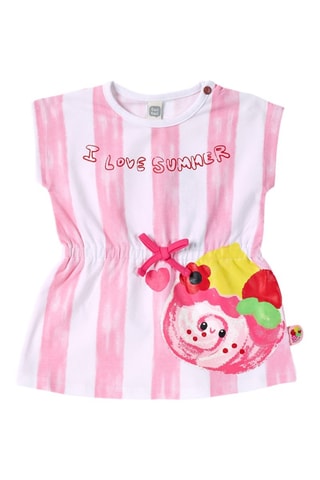 Jurk Creamy Ice - Wit en roze