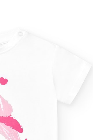 T-shirt Creamy ice - Wit en roze