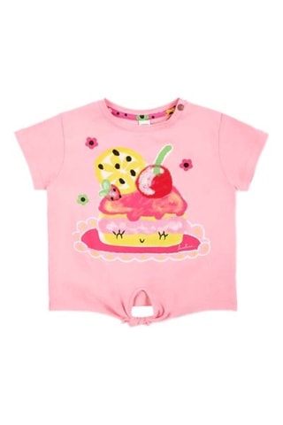 Geknoopt T-shirt Creamy Ice - Roze