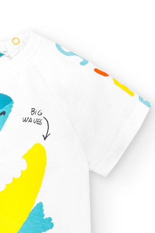 T-shirt Laguna Beach - Wit en geel