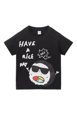T-shirt Hey Sushi - Zwart