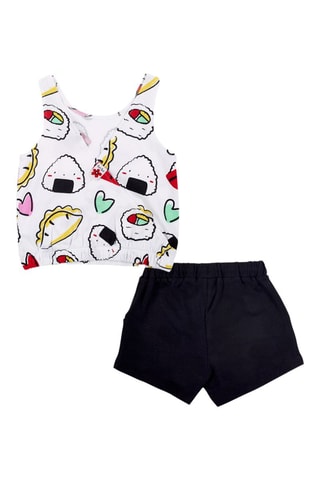 T-shirt en Short Hey Sushi - Wit en zwart