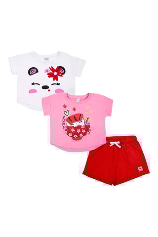 2 T-shirts en Bermuda Hey Sushi - Wit