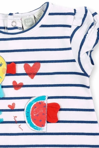 T-shirt en Spijkerrok Fruiti - Wit en blauw