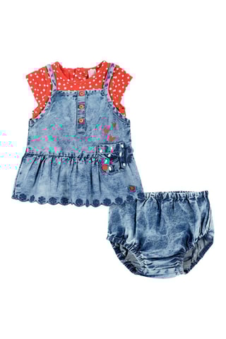 Jurk met trompe-l'oeil en Onderbroek Fruiti - Blauw