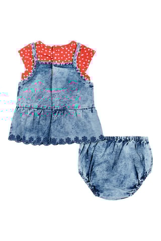 Jurk met trompe-l'oeil en Onderbroek Fruiti - Blauw