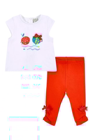 T-shirt en Legging Fruiti - Wit en rood
