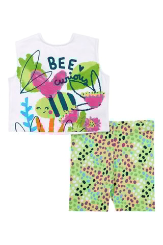 T-shirt en Legging Tropadelic - Wit en groen