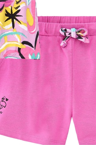 T-shirt en Short Flamingo Mood - Blauw en roze