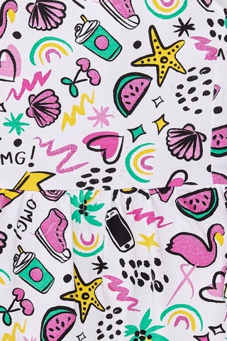 Jurk Flamingo Mood - Wit en roze