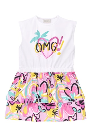 Jurk Flamingo Mood - Wit en roze