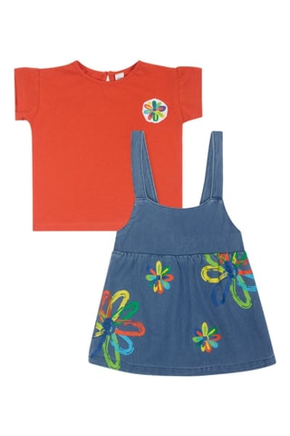 T-shirt en Spijkertuinjurk Holidays - Blauw