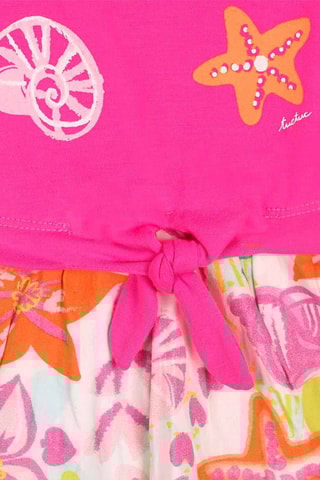 Jurk met trompe-l’oeil Seashell - Roze