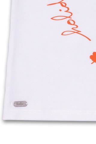 T-shirt Holidays - Wit en oranje