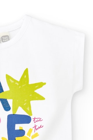 T-shirt Run Sing Jump - Wit