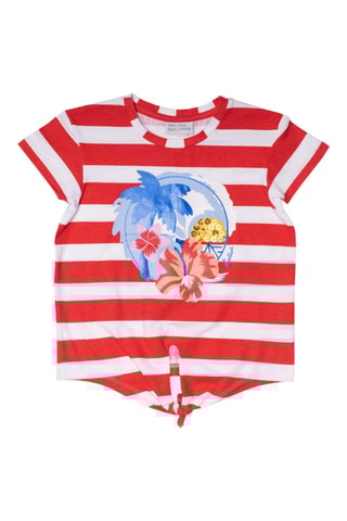 Geknoopt T-shirt Hello Playa - Rood