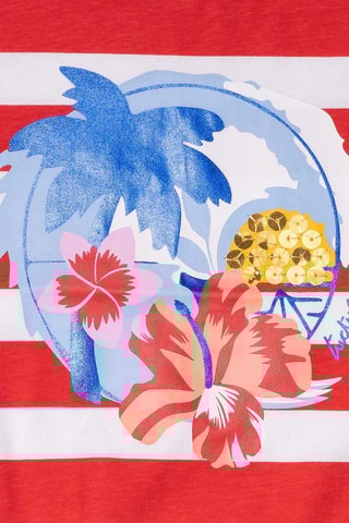 Geknoopt T-shirt Hello Playa - Rood