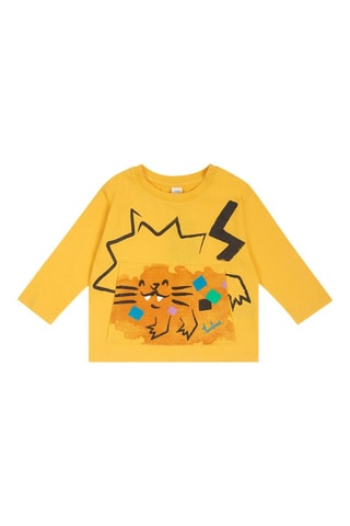 T-shirt Hip Hip Hooray! - Geel