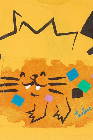 T-shirt Hip Hip Hooray! - Geel