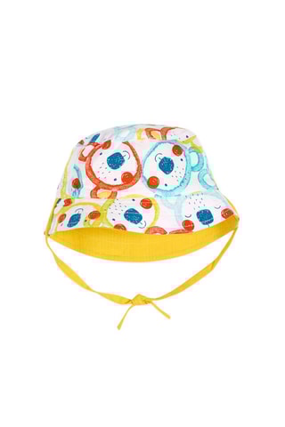Dubbelzijdig bobhoedje Sunday - Geel